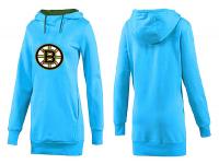 2015 NHL Boston Bruins Women Long Skyblue Pullover Hoodie