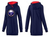 2015 NHL Buffalo Sabres Women Long Dark Blue Pullover Hoodie