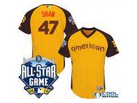 2016 MLB All-Star American Boston Red Sox #47 Travis Shaw Gold Run Derby Cool Base Jersey