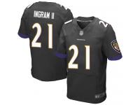 #21 Elite Mark Ingram II Black Football Alternate Men's Jersey Baltimore Ravens
