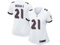 #21 Game Mark Ingram II White Football Road Women's Jersey Baltimore Ravens
