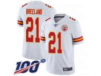 #21 Limited Bashaud Breeland White Football Road Men's Jersey Kansas City Chiefs Vapor Untouchable 100th Season