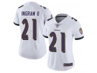 #21 Limited Mark Ingram II White Football Road Women's Jersey Baltimore Ravens Vapor Untouchable