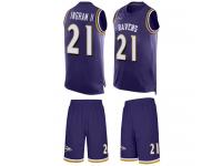#21 Mark Ingram II Purple Football Men's Jersey Baltimore Ravens Tank Top Suit