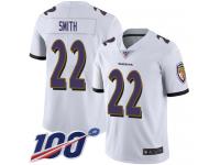 #22 Limited Jimmy Smith White Football Road Men's Jersey Baltimore Ravens Vapor Untouchable 100th Season