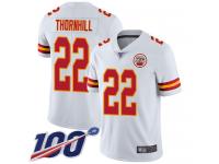 #22 Limited Juan Thornhill White Football Road Men's Jersey Kansas City Chiefs Vapor Untouchable 100th Season