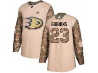 #23 Adidas Authentic Brian Gibbons Men's Camo NHL Jersey - Anaheim Ducks Veterans Day Practice