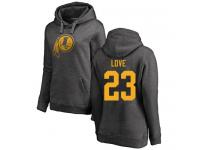 #23 Bryce Love Ash Football One Color Women's Washington Redskins Pullover Hoodie