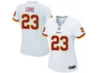 #23 Game Bryce Love White Football Road Women's Jersey Washington Redskins