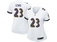 #23 Kendrick Lewis Baltimore Ravens Road Jersey _ Nike Women's White NFL Game