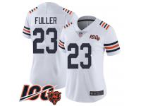 #23 Limited Kyle Fuller White Football Women's Jersey Chicago Bears 100th Season