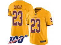 #23 Limited Quinton Dunbar Gold Football Youth Jersey Washington Redskins Rush Vapor Untouchable 100th Season