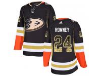 #24 Adidas Authentic Carter Rowney Men's Black NHL Jersey - Anaheim Ducks Drift Fashion