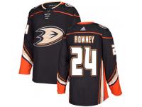 #24 Adidas Authentic Carter Rowney Youth Black NHL Jersey - Home Anaheim Ducks