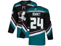 #24 Adidas Authentic Carter Rowney Youth Black Teal NHL Jersey - Alternate Anaheim Ducks