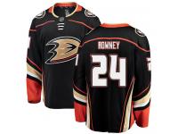 #24 Breakaway Carter Rowney Men's Black NHL Jersey - Home Anaheim Ducks