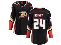 #24 Breakaway Carter Rowney Women's Black NHL Jersey - Home Anaheim Ducks