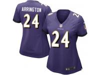 #24 Kyle Arrington Baltimore Ravens Home Jersey _ Nike Women's Purple NFL Game