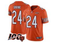#24 Limited Buster Skrine Orange Football Alternate Men's Jersey Chicago Bears 100th Season