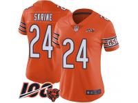 #24 Limited Buster Skrine Orange Football Alternate Women's Jersey Chicago Bears 100th Season