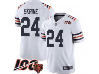 #24 Limited Buster Skrine White Football Men's Jersey Chicago Bears 100th Season