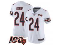 #24 Limited Buster Skrine White Football Road Women's Jersey Chicago Bears Vapor Untouchable 100th Season