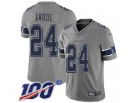 #24 Limited Chidobe Awuzie Gray Football Youth Jersey Dallas Cowboys Inverted Legend 100th Season