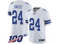 #24 Limited Chidobe Awuzie White Football Road Men's Jersey Dallas Cowboys Vapor Untouchable 100th Season