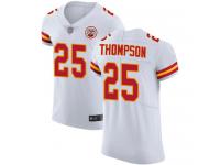 #25 Elite Darwin Thompson White Football Road Men's Jersey Kansas City Chiefs Vapor Untouchable
