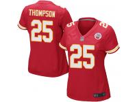 #25 Game Darwin Thompson Red Football Home Women's Jersey Kansas City Chiefs