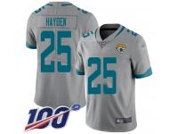 #25 Limited D.J. Hayden Silver Football Youth Jersey Jacksonville Jaguars Inverted Legend 100th Season