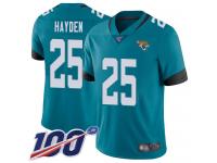 #25 Limited D.J. Hayden Teal Green Football Alternate Youth Jersey Jacksonville Jaguars Vapor Untouchable 100th Season