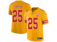 #25 Limited Darwin Thompson Gold Football Men's Jersey Kansas City Chiefs Inverted Legend Vapor Rush