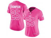 #25 Limited Darwin Thompson Pink Football Women's Jersey Kansas City Chiefs Rush Fashion