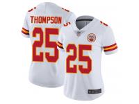 #25 Limited Darwin Thompson White Football Road Women's Jersey Kansas City Chiefs Vapor Untouchable