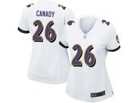 #26 Game Maurice Canady White Football Road Women's Jersey Baltimore Ravens