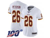 #26 Limited Adrian Peterson White Football Road Women's Jersey Washington Redskins Vapor Untouchable 100th Season