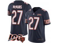 #27 Limited Sherrick McManis Navy Blue Football Home Men's Jersey Chicago Bears 100th Season