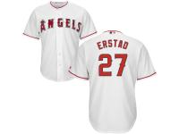 #27 Men's Darin Erstad Replica Jersey White MLB Majestic Home Los Angeles Angels of Anaheim Cool Base