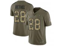 #28 Limited Justin Bethel Olive Camo Football Youth Jersey Baltimore Ravens 2017 Salute to Service