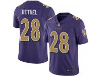 #28 Limited Justin Bethel Purple Football Youth Jersey Baltimore Ravens Rush Vapor Untouchable