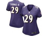 #29 Game Earl Thomas III Purple Football Home Women's Jersey Baltimore Ravens