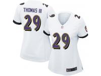 #29 Game Earl Thomas III White Football Road Women's Jersey Baltimore Ravens