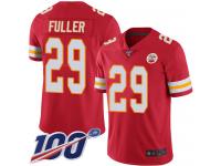 #29 Limited Kendall Fuller Red Football Home Youth Jersey Kansas City Chiefs Vapor Untouchable 100th Season