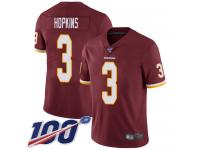 #3 Limited Dustin Hopkins Burgundy Red Football Home Men's Jersey Washington Redskins Vapor Untouchable 100th Season