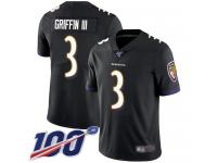 #3 Limited Robert Griffin III Black Football Alternate Youth Jersey Baltimore Ravens Vapor Untouchable 100th Season