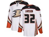 #32 Adidas Authentic Jacob Larsson Youth White NHL Jersey - Away Anaheim Ducks