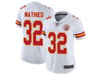 #32 Elite Tyrann Mathieu White Football Road Women's Jersey Kansas City Chiefs Vapor Untouchable