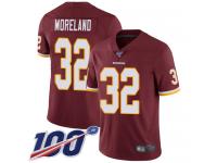 #32 Limited Jimmy Moreland Burgundy Red Football Home Men's Jersey Washington Redskins Vapor Untouchable 100th Season