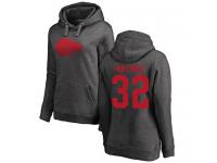 #32 Tyrann Mathieu Ash Football One Color Women's Kansas City Chiefs Pullover Hoodie